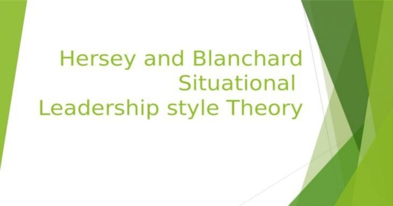 Blanchard and Hersey Situational Leadership Model