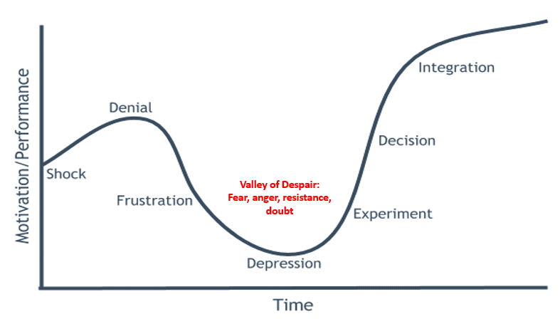 Kubler Ross Change curve