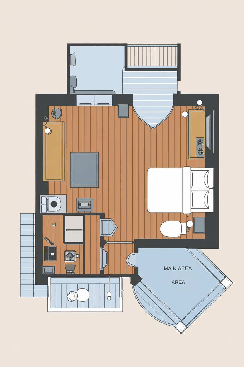 Studio Apartment Design Layout Floor Plan Ideas