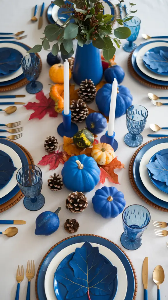 11 Blue Thanksgiving Table Decor Ideas 2024