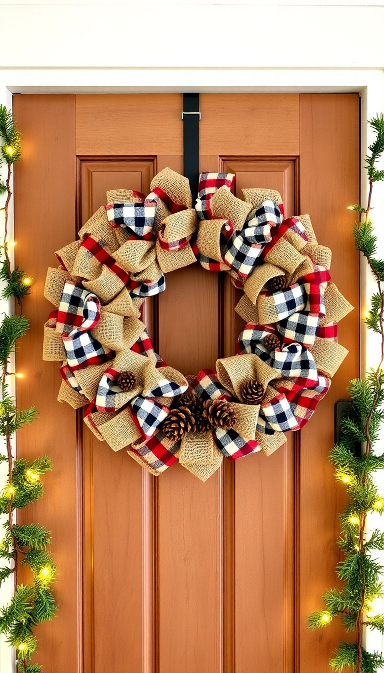 21 Stunning Deco Mesh Christmas Wreaths That Will Leave You Speechless! - 6. Festive Farmhouse Style