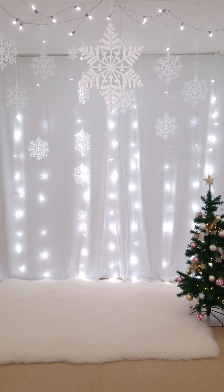 21 Magical Christmas Mini Session Ideas Indoors That Will Leave You Breathless! - 2. Winter Wonderland Backdrop