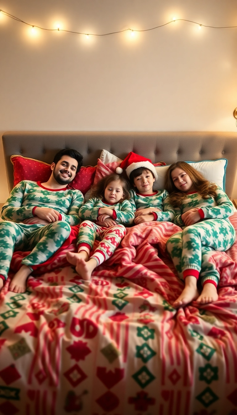 21 Magical Christmas Mini Session Ideas Indoors That Will Leave You Breathless! - 4. Themed Pajama Party