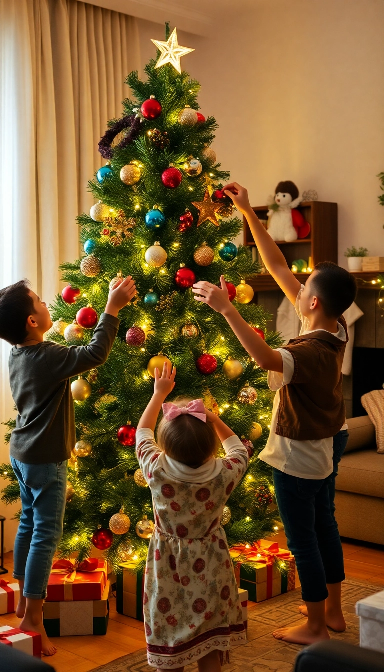 21 Magical Christmas Mini Session Ideas Indoors That Will Leave You Breathless! - 5. Christmas Tree Decorating