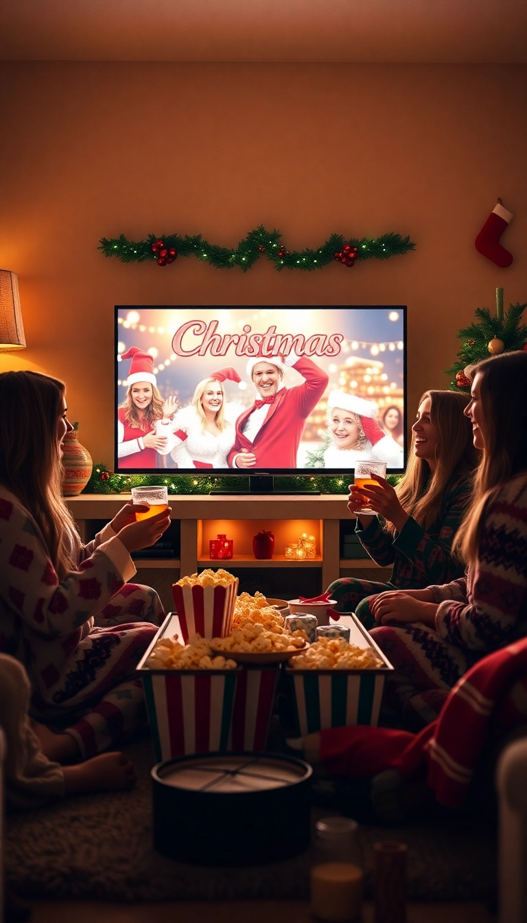 21 Hilariously Funny Christmas Party Games That Will Have Everyone in Stitches! - 7. Christmas Movie Drinking Game