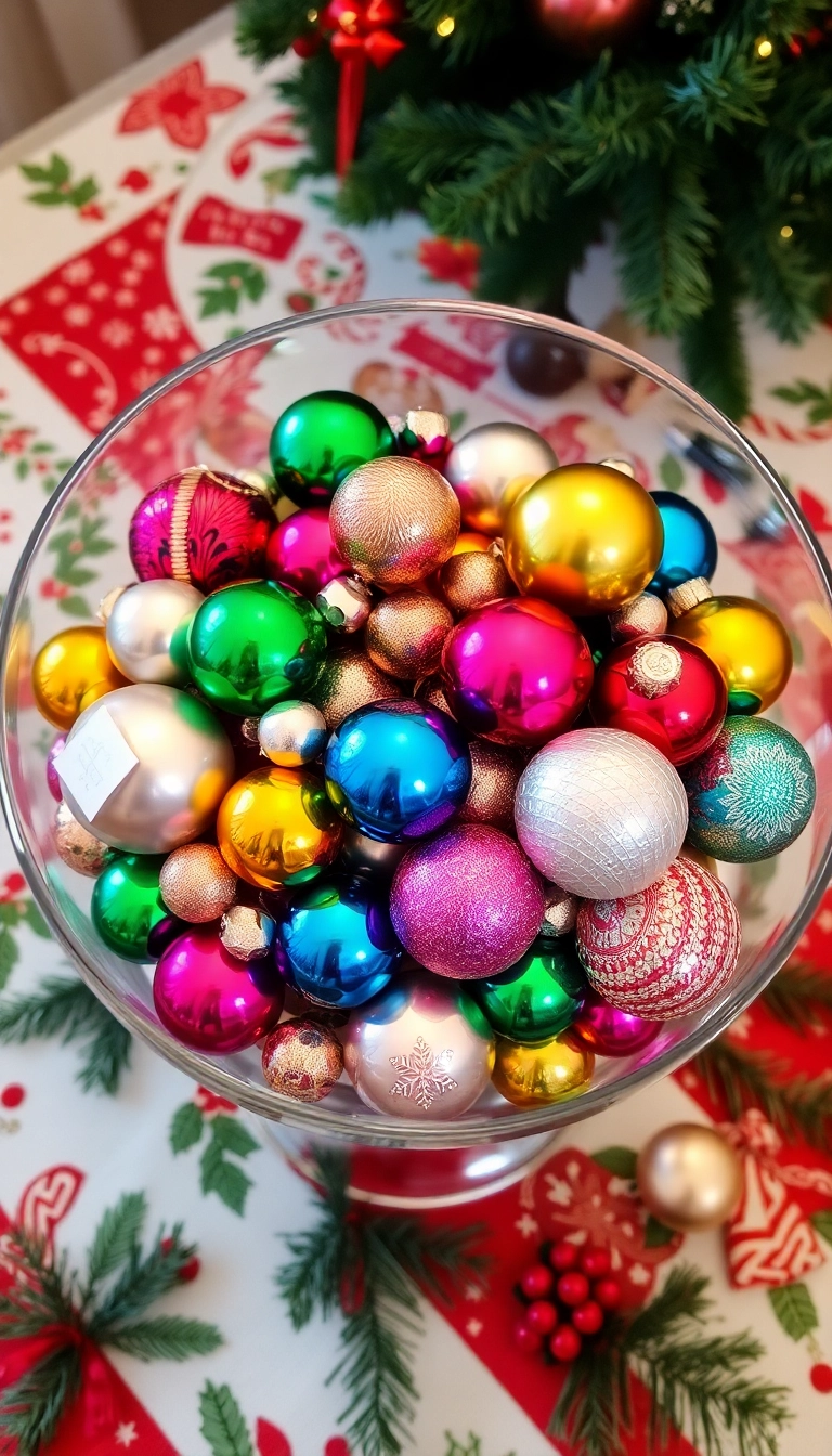 21 Stunning Christmas Centerpieces Under $20 That Will Wow Your Guests! - Ornament Centerpiece