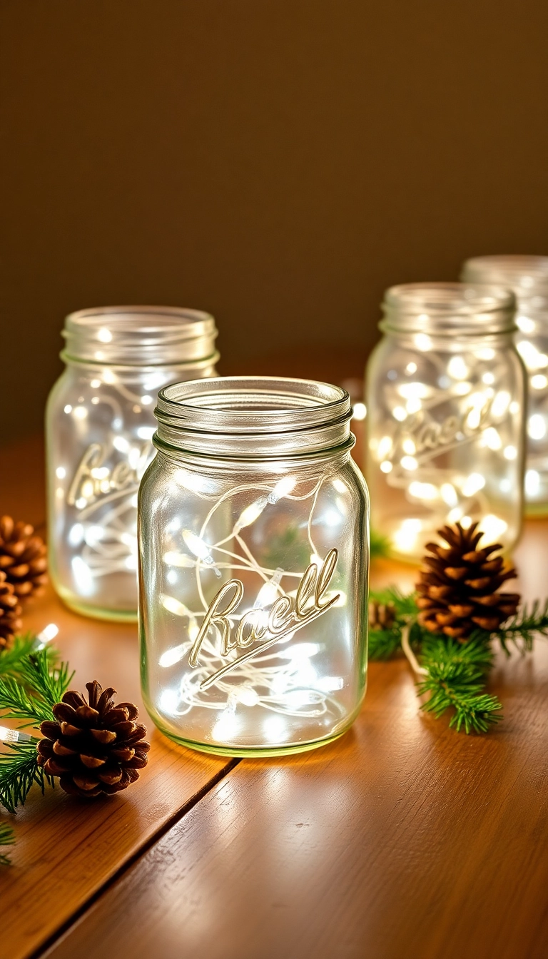 21 Stunning Christmas Centerpieces Under $20 That Will Wow Your Guests! - Mason Jar Lanterns