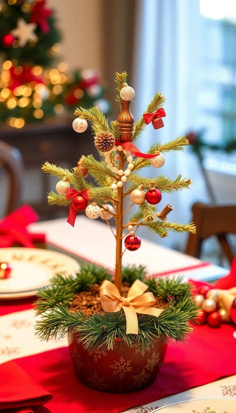 21 Stunning Christmas Centerpieces Under $20 That Will Wow Your Guests! - Mini Christmas Trees