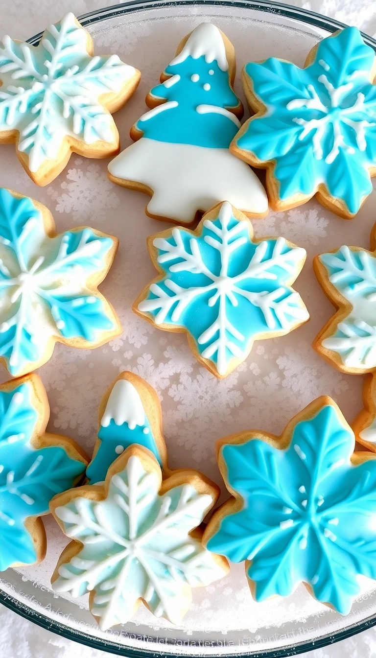 21 Festively Decorated Christmas Sugar Cookies That Will Dazzle Your Guests! - 2. Snowy Winter Wonderland Cookies