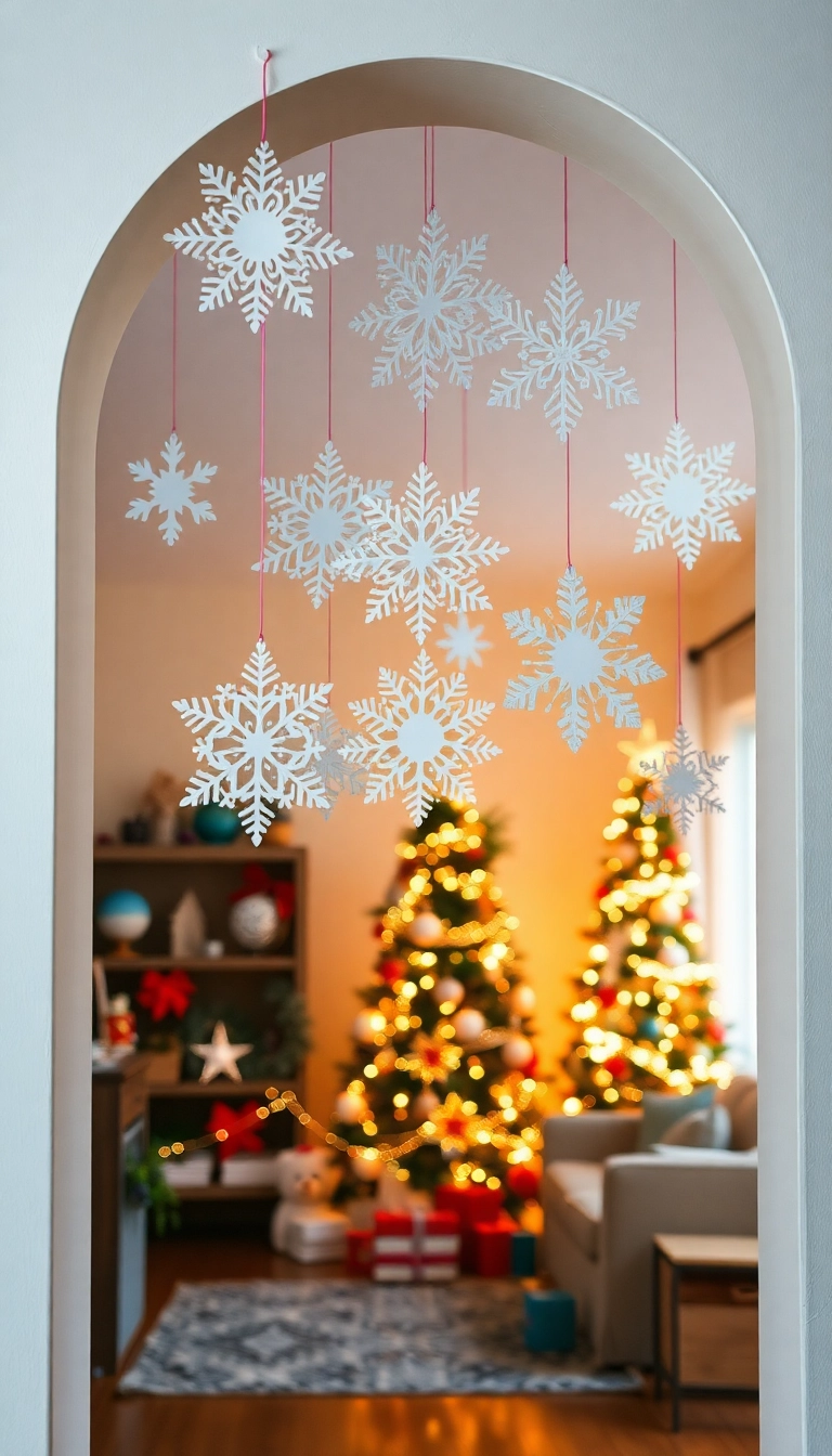 21 Stunning Christmas Archway Decor Ideas to Transform Your Indoor Space (You Won't Believe #14!) - 8. DIY Paper Snowflakes