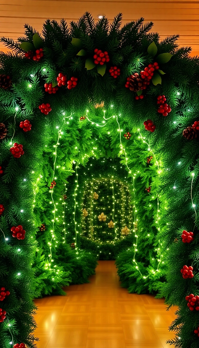 21 Stunning Christmas Archway Decor Ideas to Transform Your Indoor Space (You Won't Believe #14!) - 1. Lush Evergreen Archway