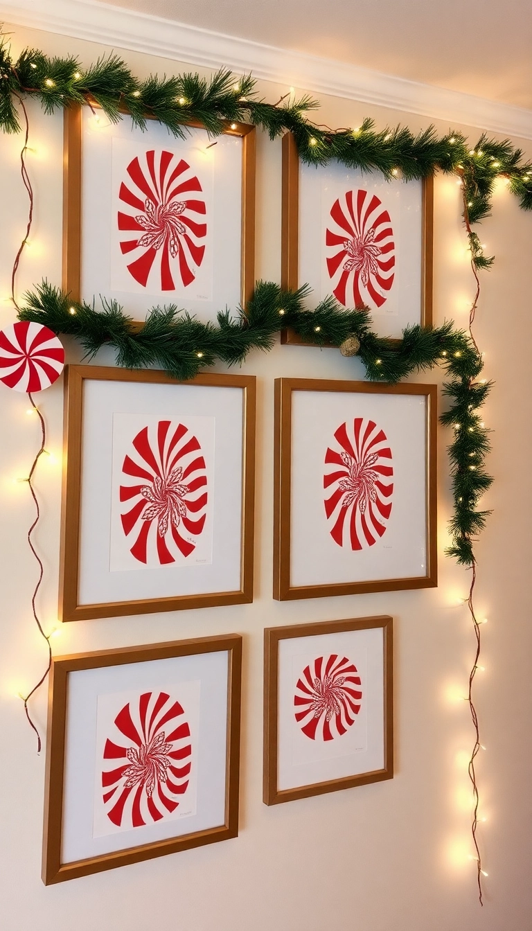 21 Peppermint Christmas Decorations That'll Sweeten Your Holiday Spirit (Wait Until You See #13!) - 11. Peppermint-Themed Wall Art