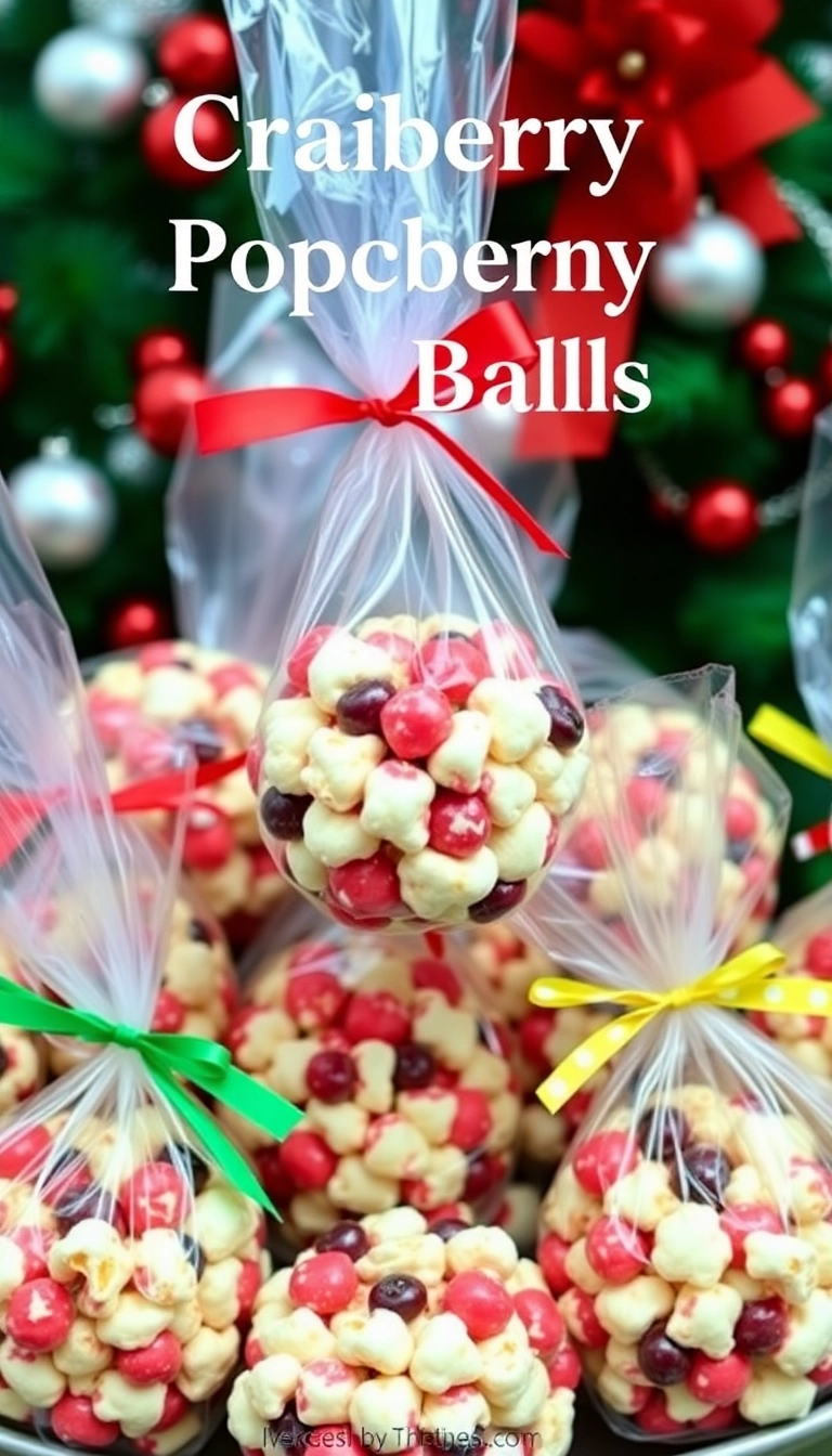 21 Irresistible Cranberry Dessert Recipes You’ll Want to Make This Holiday Season! - 19. Cranberry Popcorn Balls