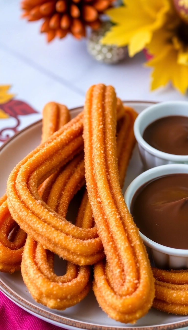 21 Fun Thanksgiving Dessert Ideas That'll Impress Your Guests (You Won't Believe #7!) - 19. Pumpkin Churros