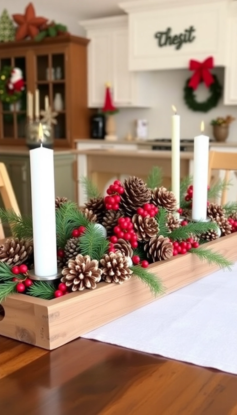 21 Christmas Kitchen Decor Ideas That'll Make You Feel the Holiday Spirit! - 8. Seasonal Centerpieces