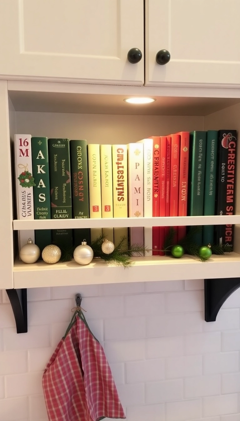 21 Christmas Kitchen Decor Ideas That'll Make You Feel the Holiday Spirit! - 12. Christmas-Themed Cookbooks