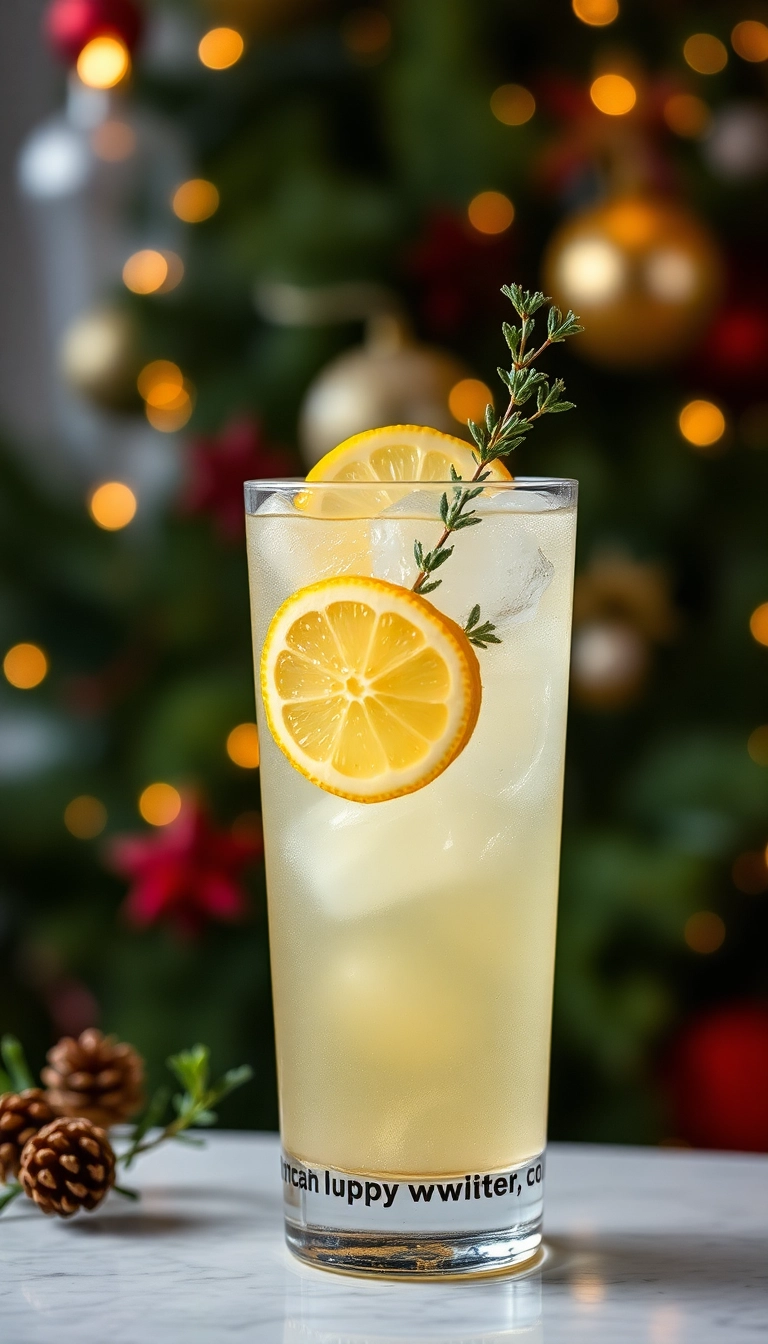 21 Irresistible Christmas Mocktails That Will Make Your Holiday Celebrations Sparkle! - 18. Lemon Thyme Sparkler