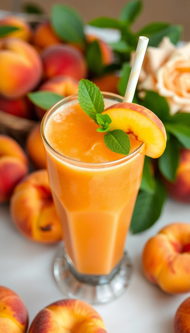 20 Delicious Fruit Breakfast Smoothies for Weight Loss (Warning: #15 Is Addictive!) - 7. Peachy Keen Smoothie