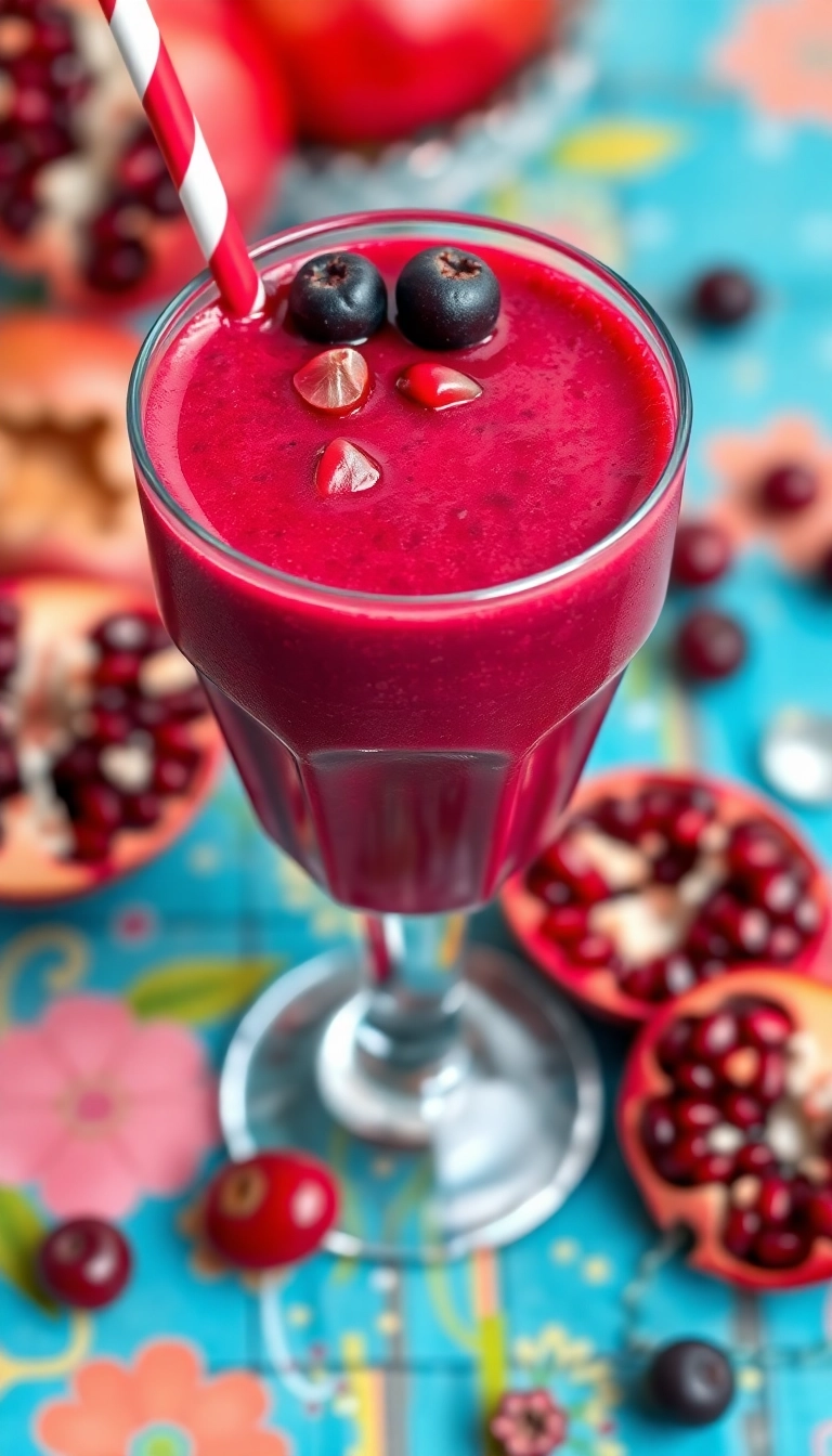 20 Delicious Fruit Breakfast Smoothies for Weight Loss (Warning: #15 Is Addictive!) - 18. Pomegranate Berry Smoothie