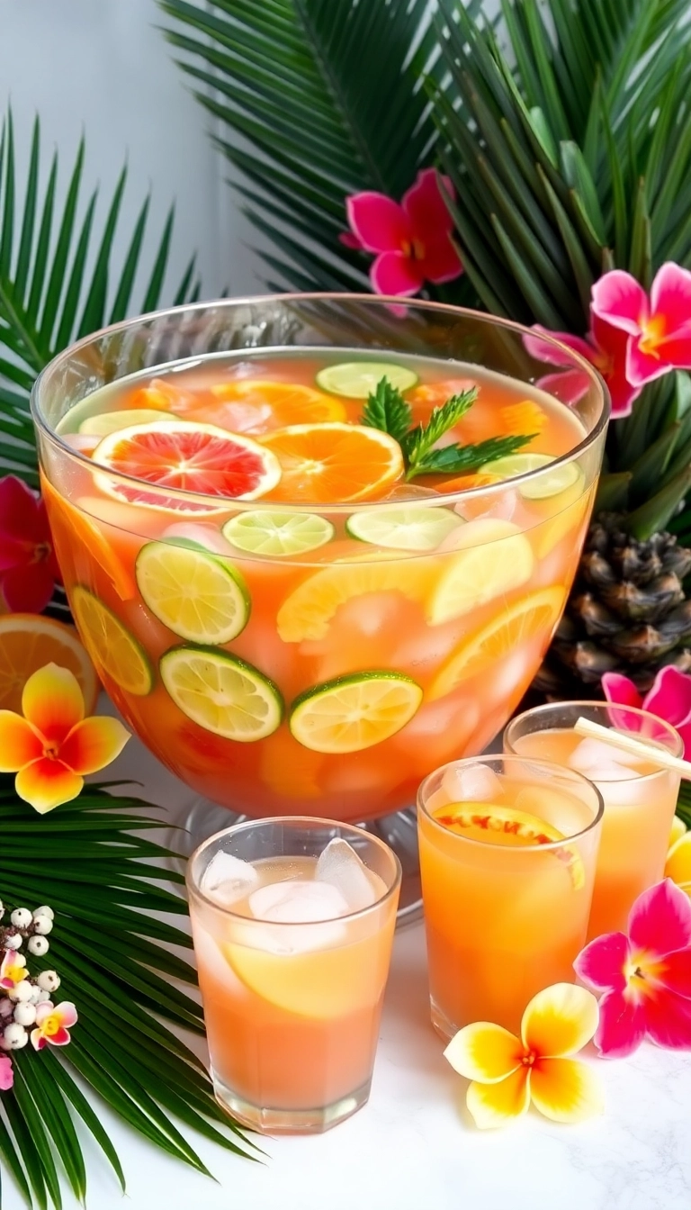 21 Irresistible Christmas Mocktails That Will Make Your Holiday Celebrations Sparkle! - 7. Tropical Christmas Punch