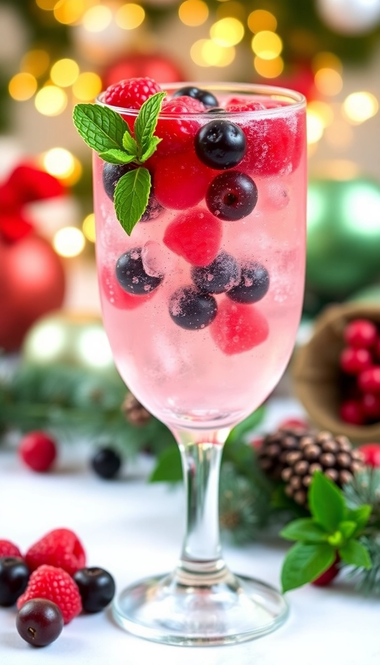 21 Irresistible Christmas Mocktails That Will Make Your Holiday Celebrations Sparkle! - 9. Festive Berry Fizz