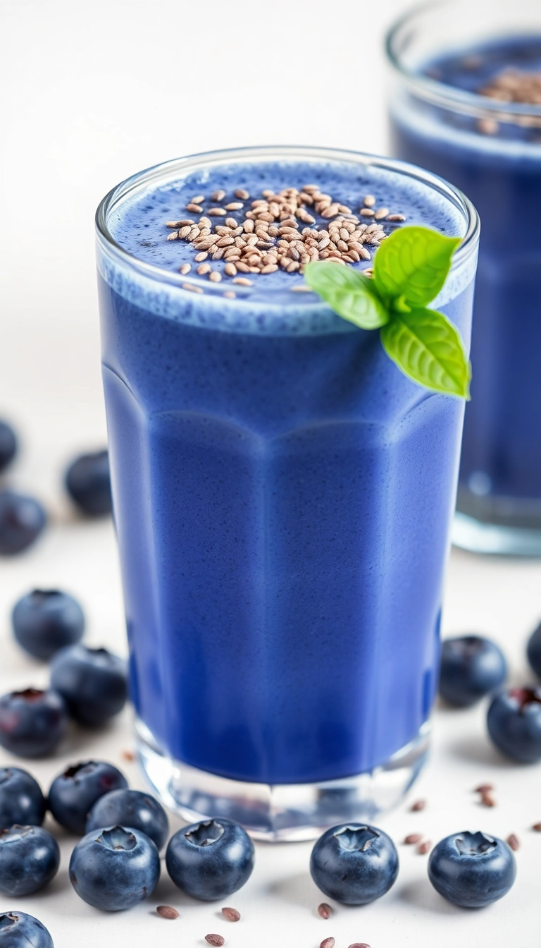 20 Delicious Fruit Breakfast Smoothies for Weight Loss (Warning: #15 Is Addictive!) - 11. Blueberry Chia Smoothie