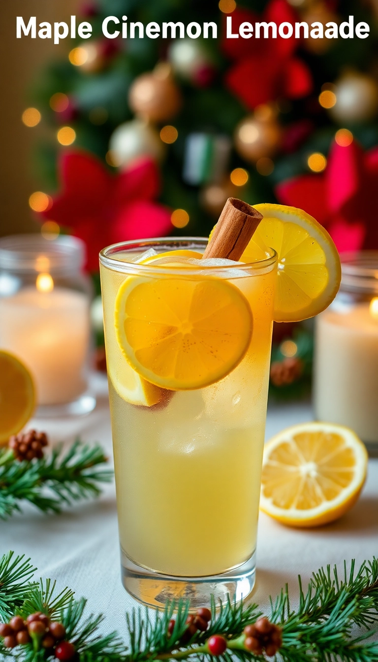 21 Irresistible Christmas Mocktails That Will Make Your Holiday Celebrations Sparkle! - 15. Maple Cinnamon Lemonade