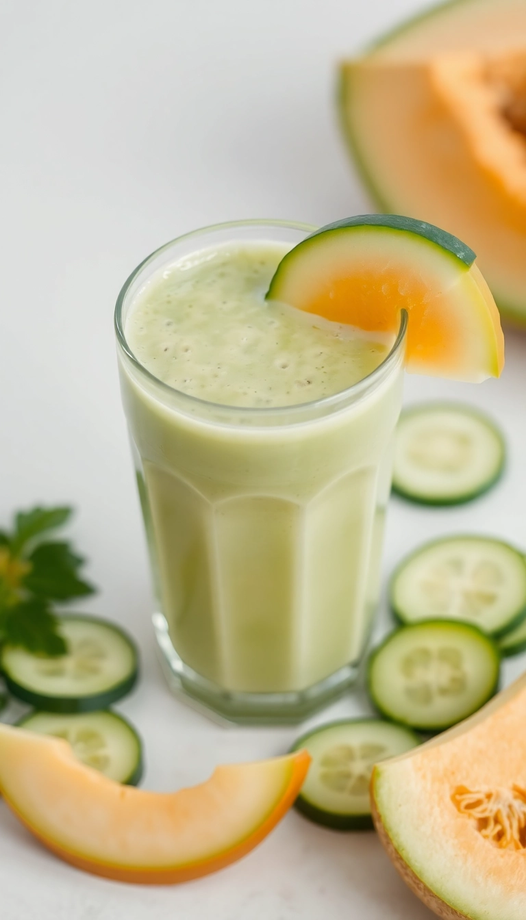 20 Delicious Fruit Breakfast Smoothies for Weight Loss (Warning: #15 Is Addictive!) - 16. Creamy Cucumber Melon Smoothie