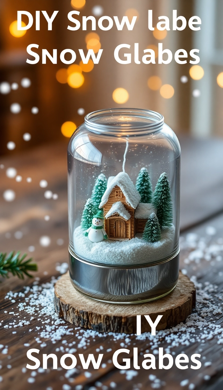 21 Simple and Elegant Last Minute Christmas Decorations That Wow! - 10. DIY Snow Globes