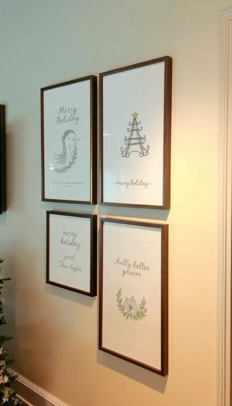 21 Simple and Elegant Last Minute Christmas Decorations That Wow! - 16. Elegant Wall Art