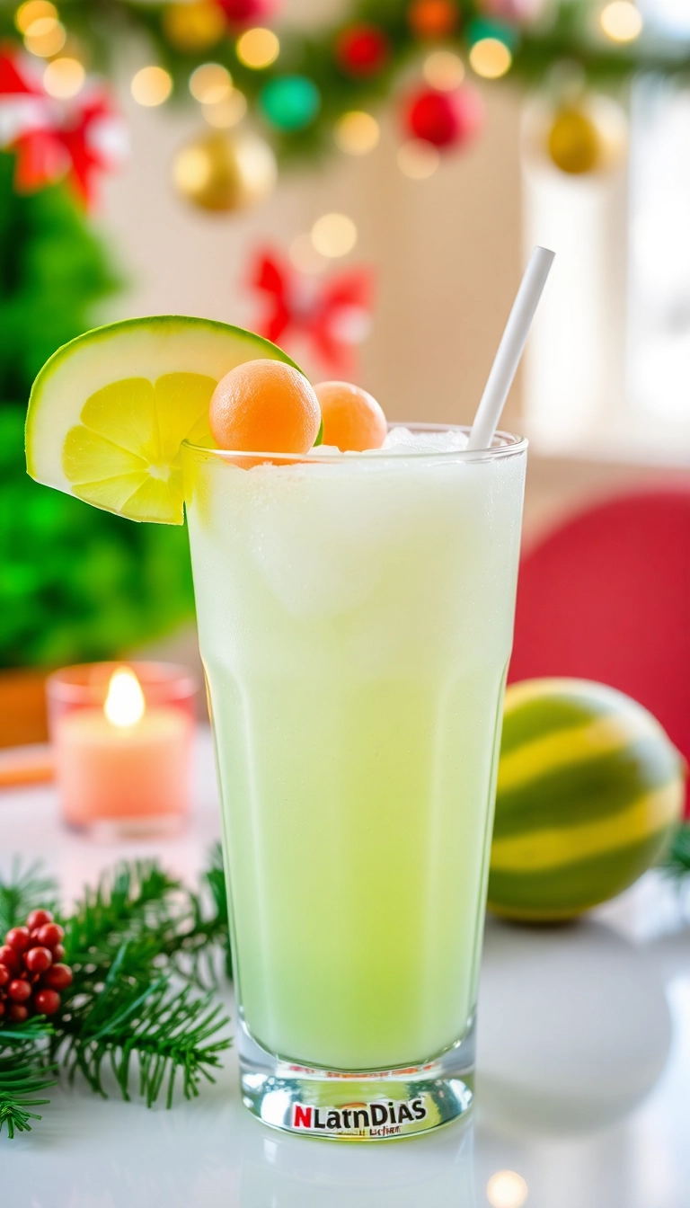 21 Irresistible Christmas Mocktails That Will Make Your Holiday Celebrations Sparkle! - 21. Honeydew Melon Cooler