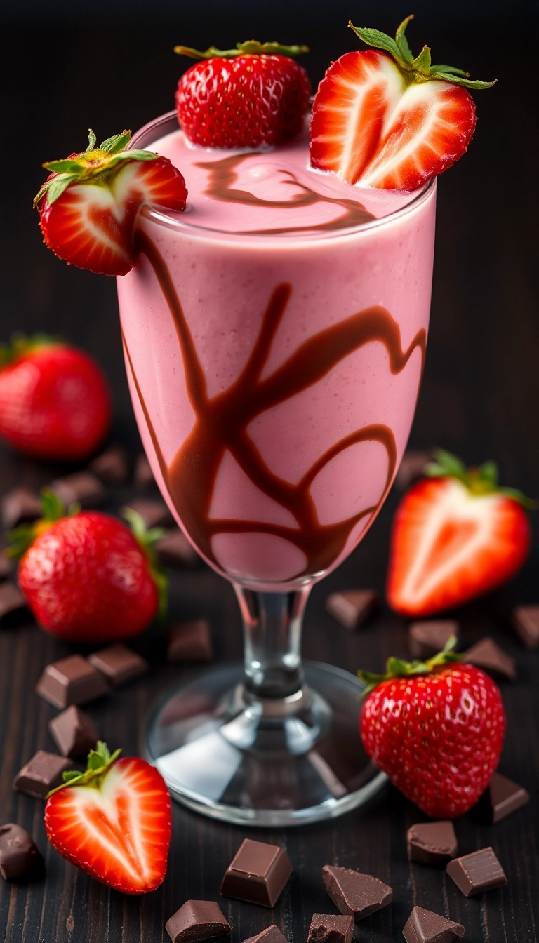 20 Delicious Fruit Breakfast Smoothies for Weight Loss (Warning: #15 Is Addictive!) - 17. Chocolate Covered Strawberry Smoothie