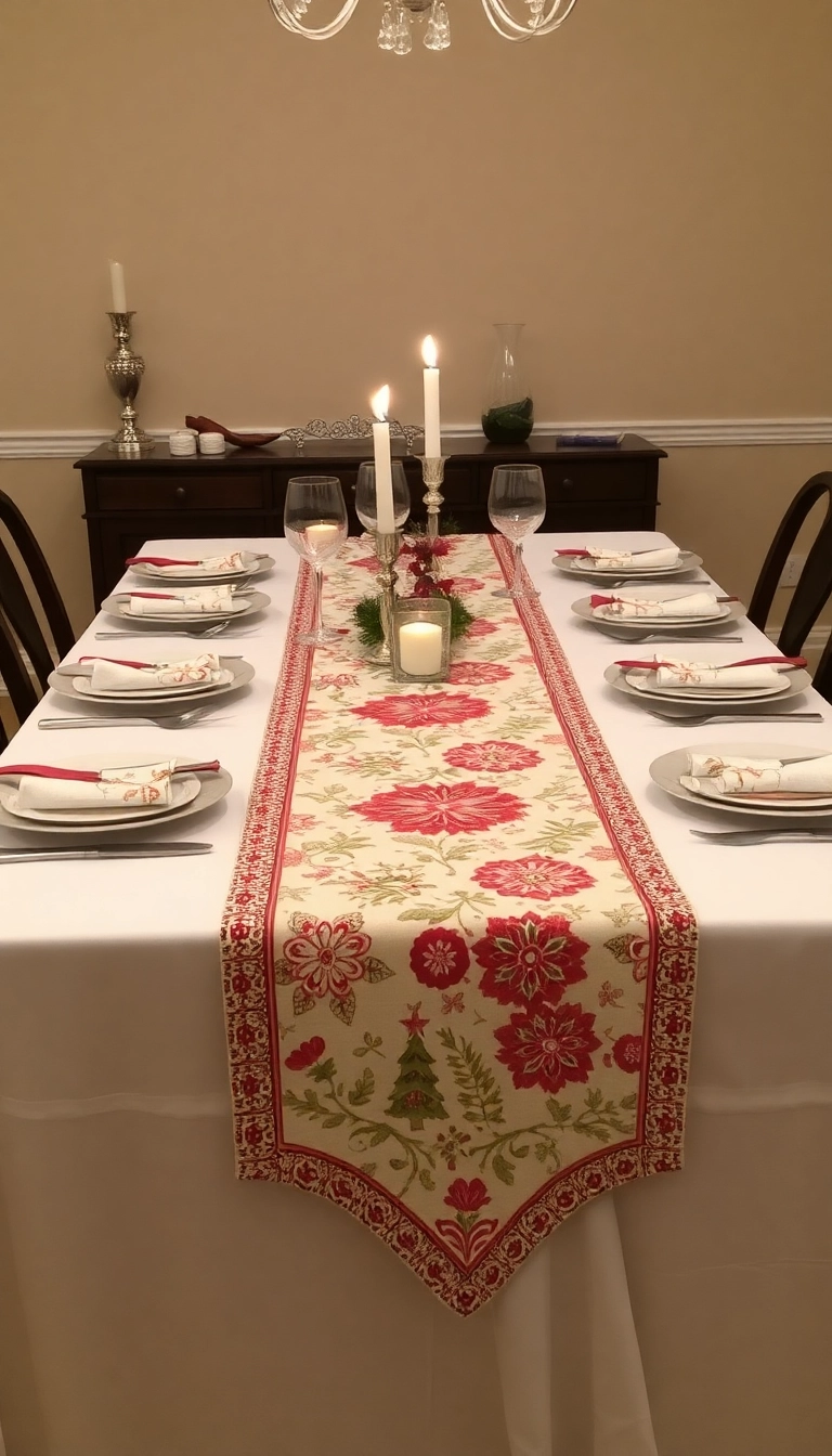 21 Simple and Elegant Last Minute Christmas Decorations That Wow! - 18. Festive Table Runners