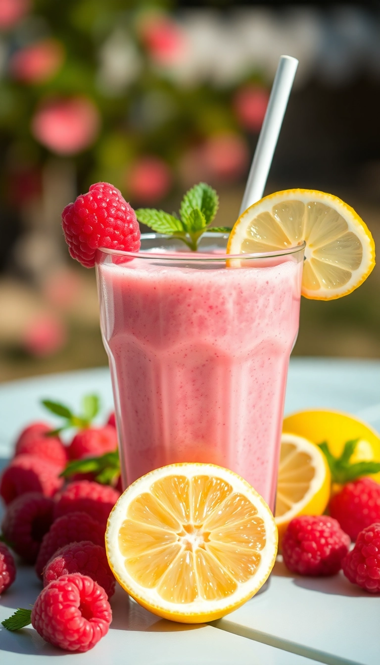 20 Delicious Fruit Breakfast Smoothies for Weight Loss (Warning: #15 Is Addictive!) - 12. Raspberry Lemonade Smoothie