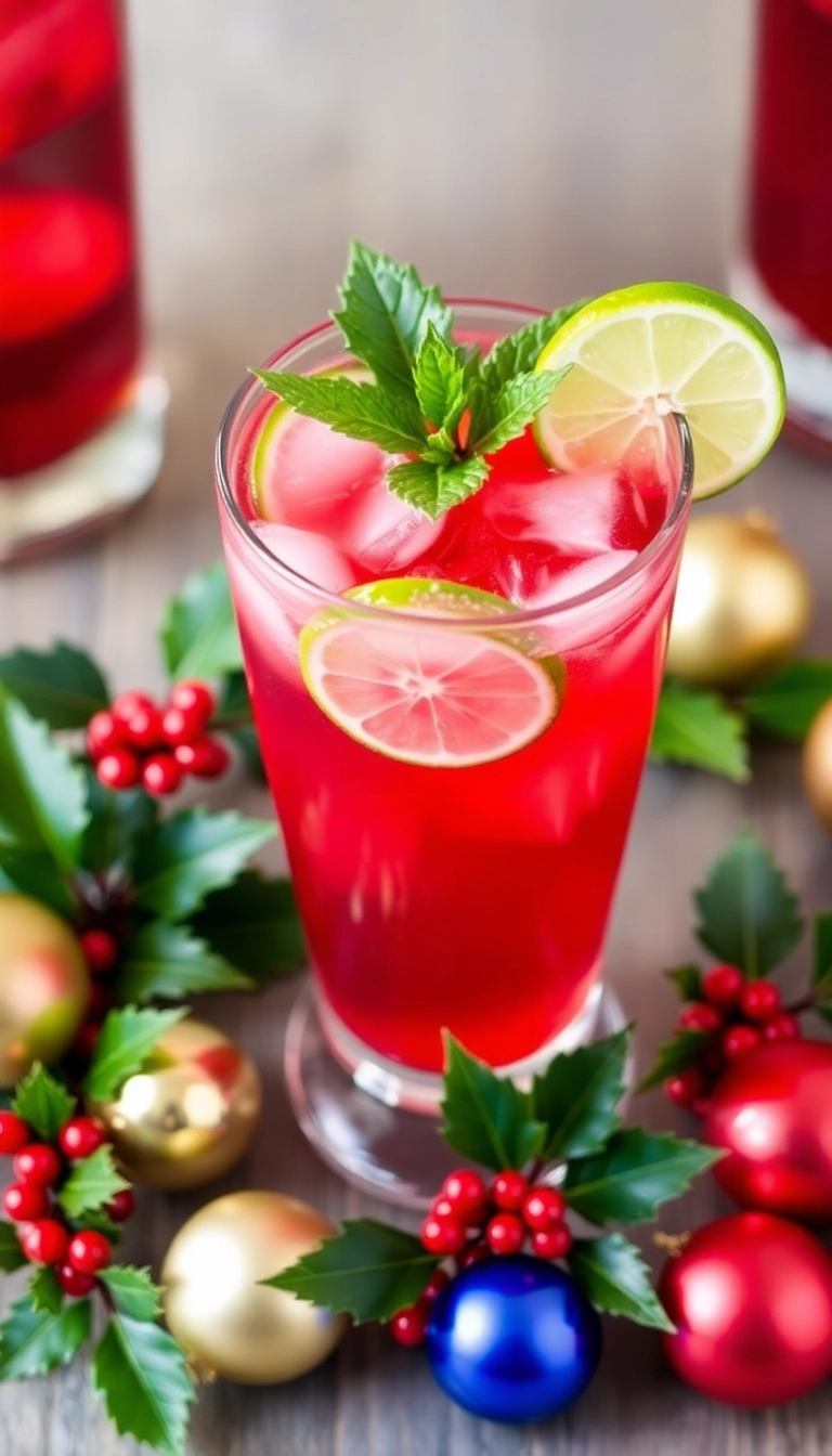 21 Irresistible Christmas Mocktails That Will Make Your Holiday Celebrations Sparkle! - 5. Holiday Spiced Hibiscus Iced Tea