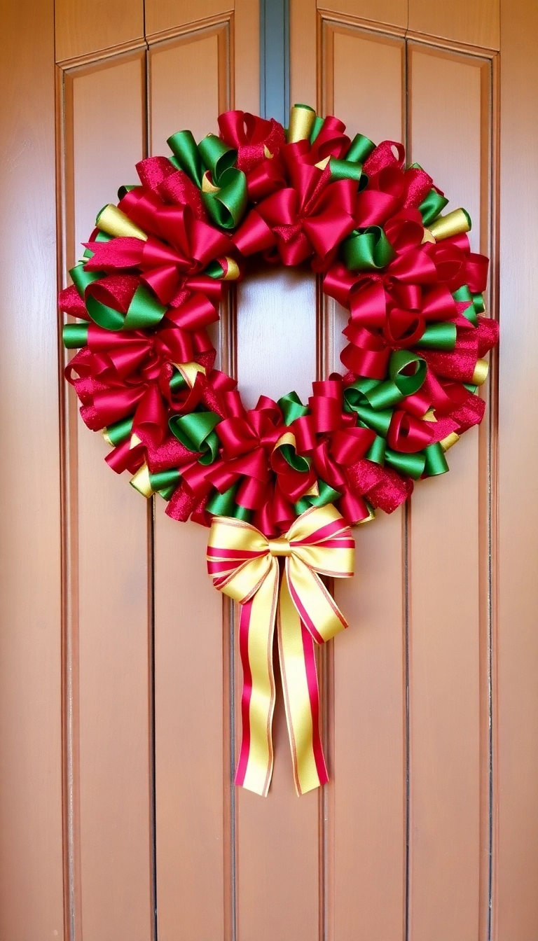 21 Simple and Elegant Last Minute Christmas Decorations That Wow! - 3. Elegant Ribbon Wreaths