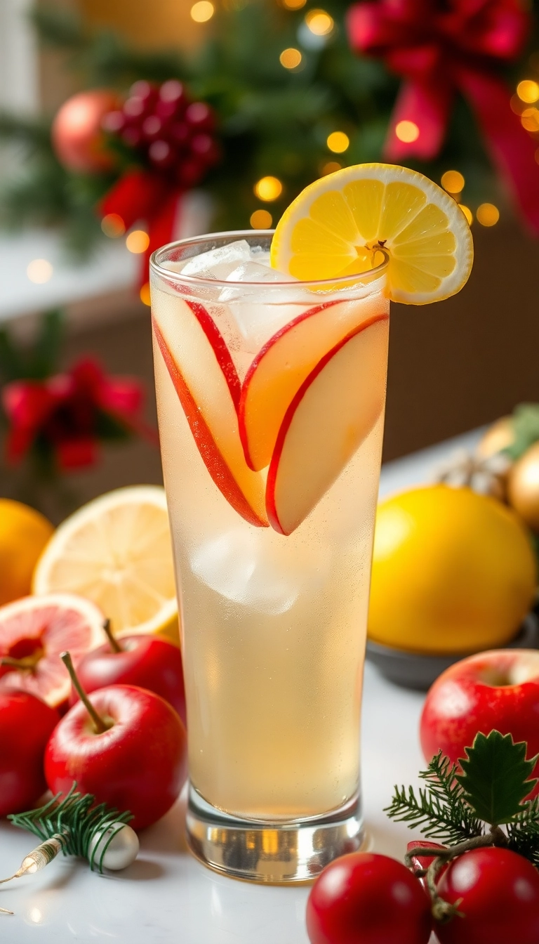 21 Irresistible Christmas Mocktails That Will Make Your Holiday Celebrations Sparkle! - 8. Sparkling Apple Lemonade