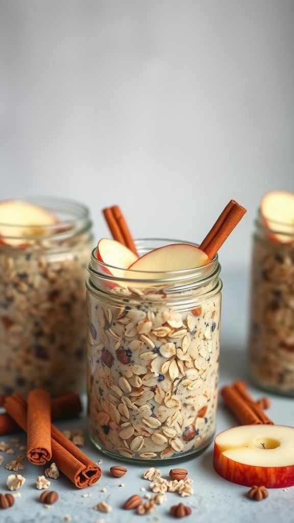 Healthy Apple Cinnamon Oatmeal Jars