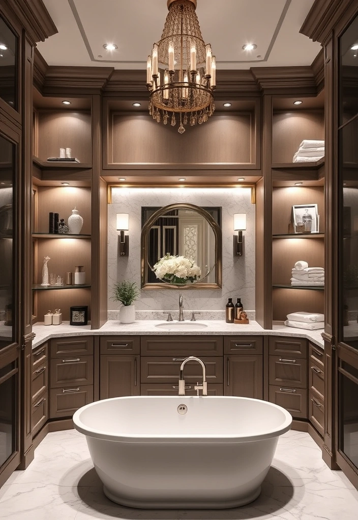 21 Dream Bathroom Luxury Ideas That Will Make You Feel Like Royalty! - 20. Custom Built-Ins